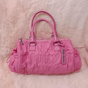 Juicy Couture Pink Duffle Tote Bag Purse Vintage Gothic Logo Daydreamer Y2k
